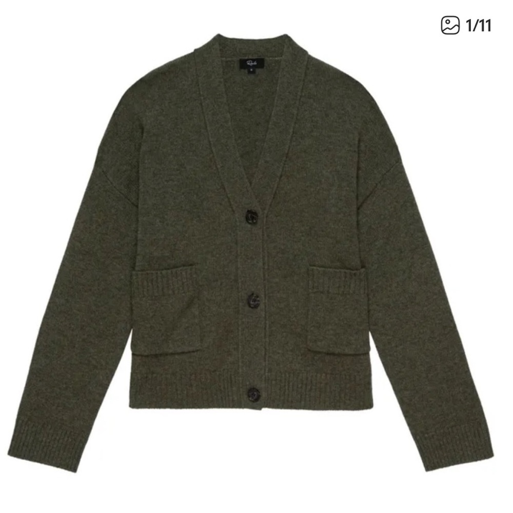 RAILS Lindi Cashmere Cardigan Olive Green Size M